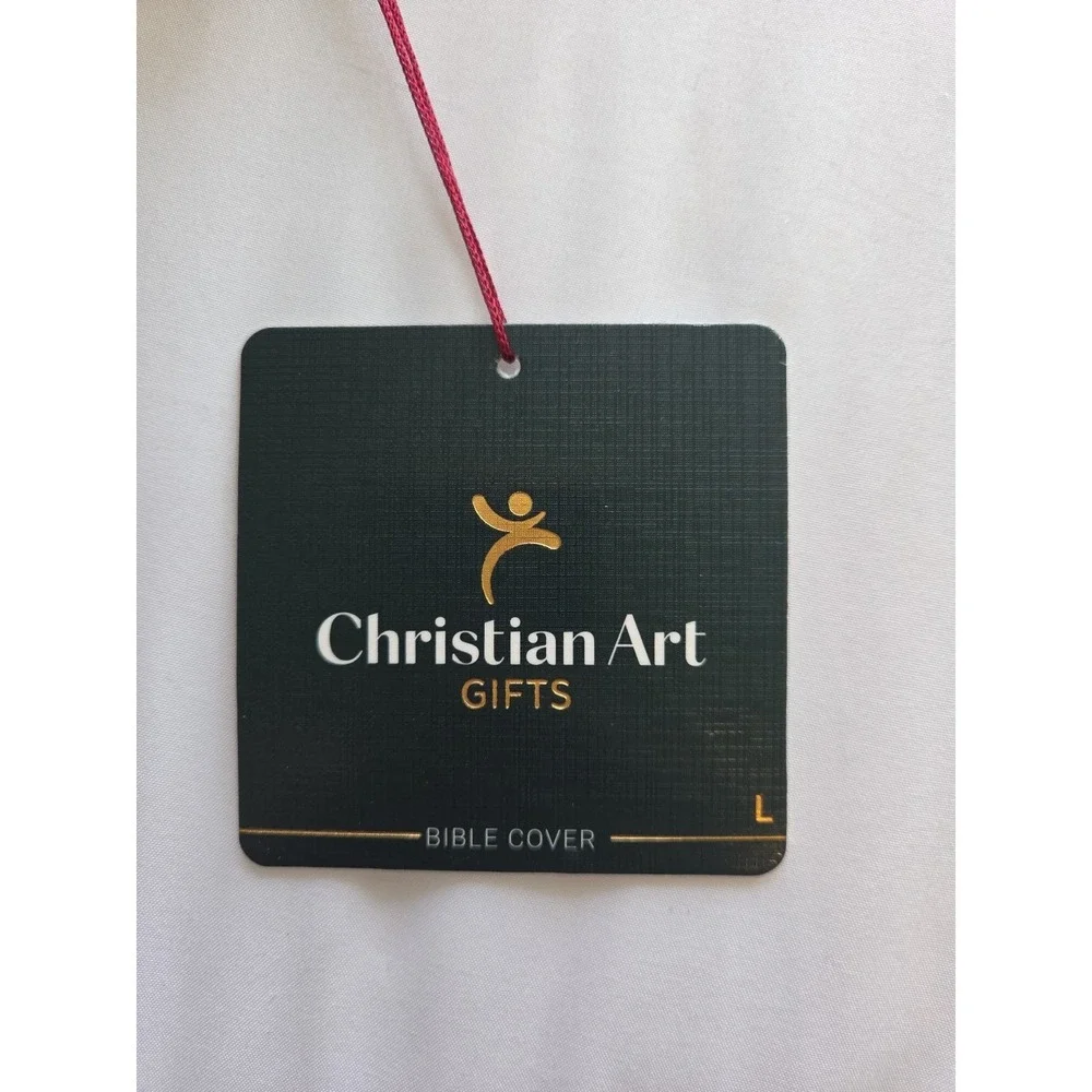 Men's Bible Cover - Be Strong and Courageous, Gray Faux Leather